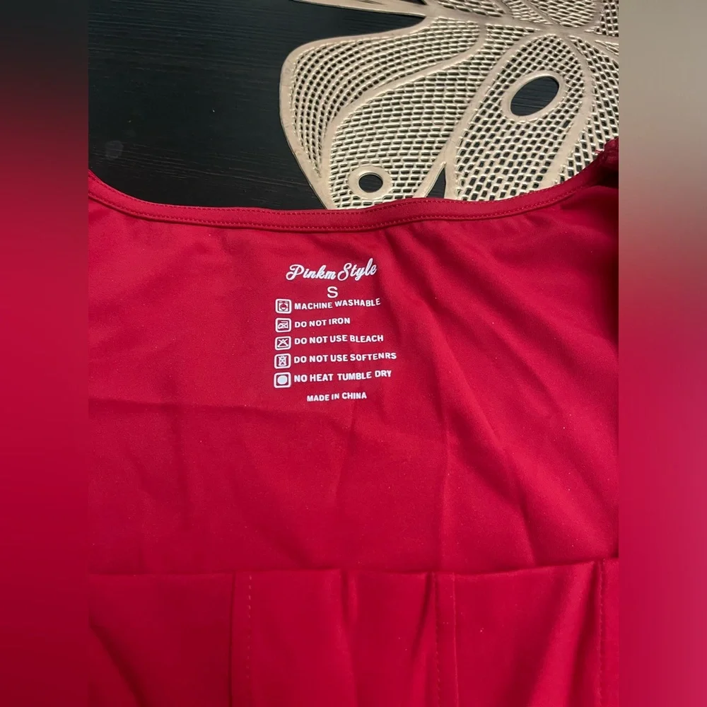 PINKMSTYLE Womens Square Neck Mesh Long Sleeve Bodysuit Shapewear Corset Top - Picture 3 of 5